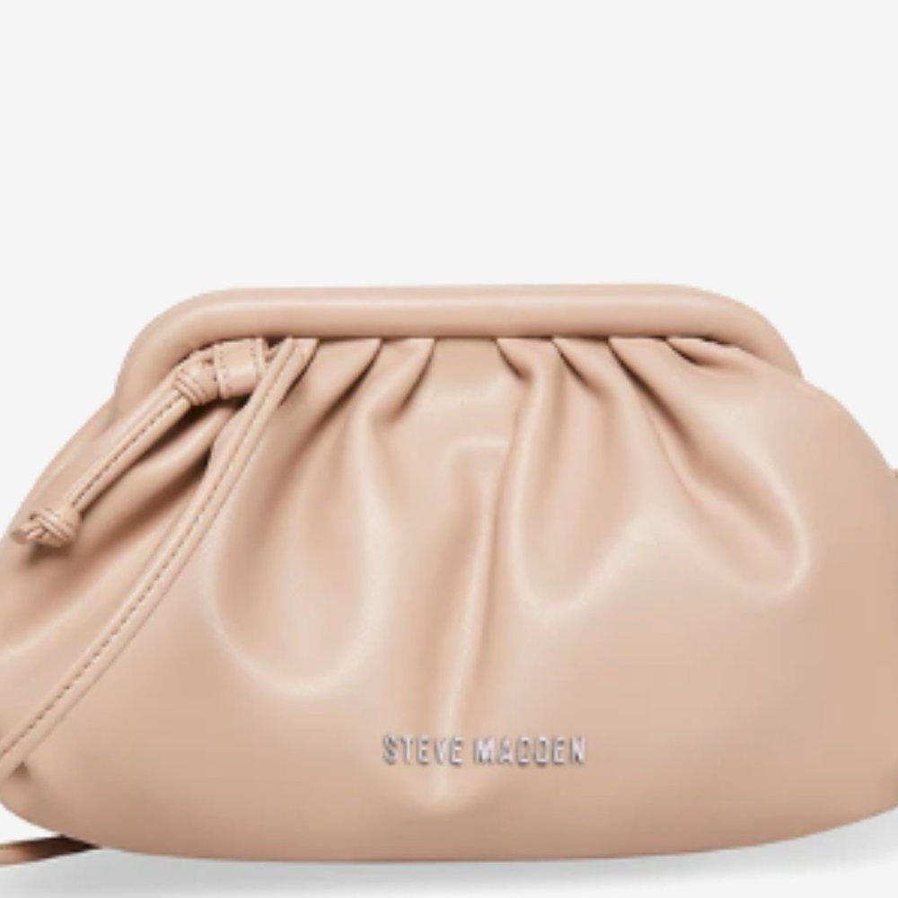 Steve Madden Cream Crossbody Bag with Ruched Design